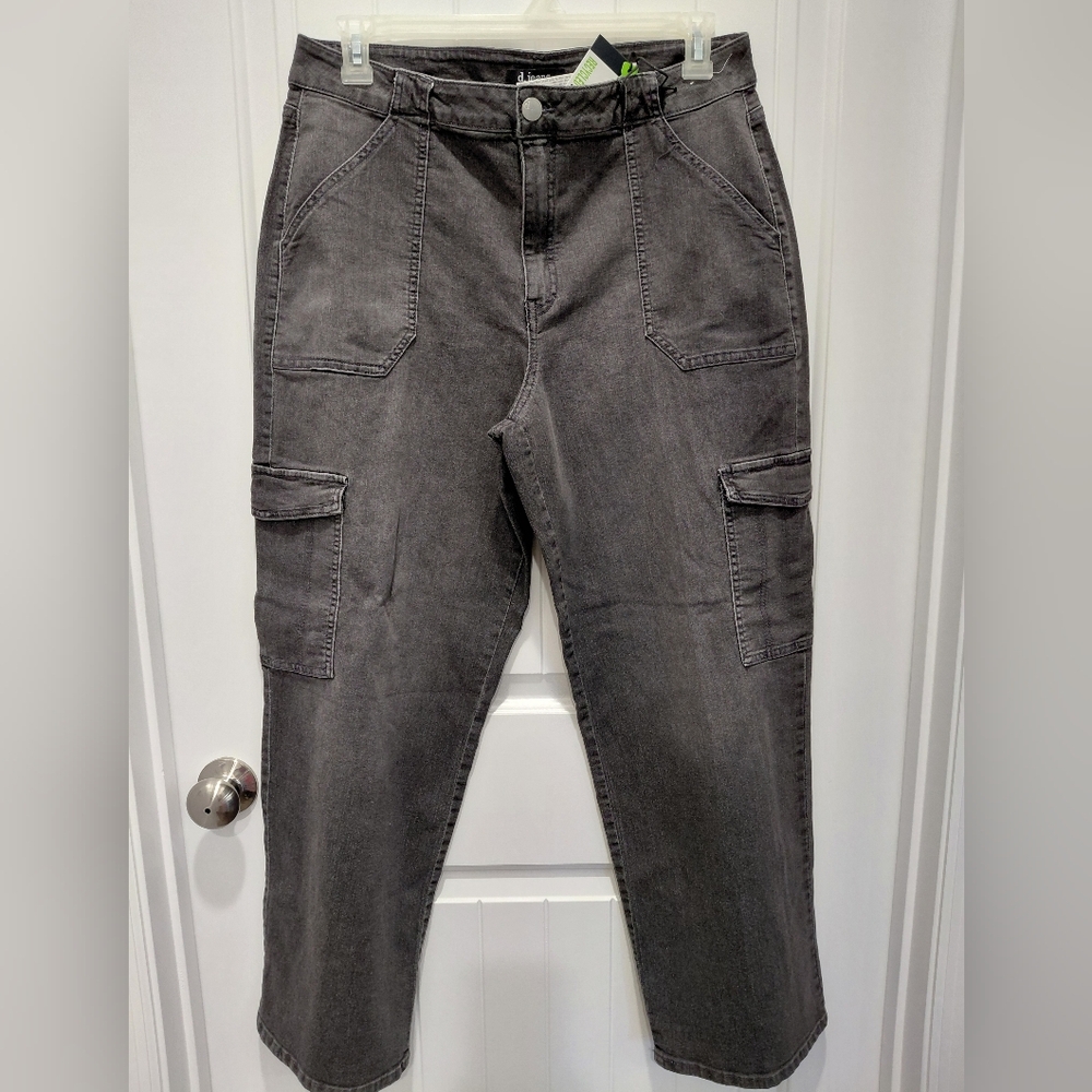 d. jeans Women's Straight Leg Jeans - Dark Gray #0564